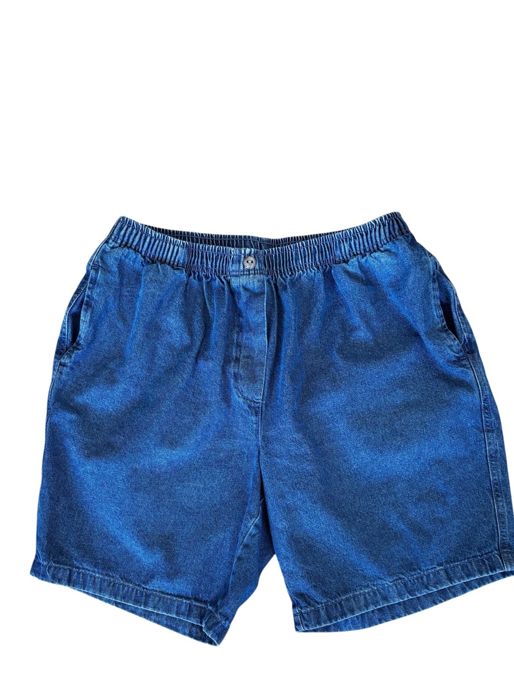 Woman Within Bermuda Shorts Size 18W Elastic Waist Denim Jean Pockets Pull On